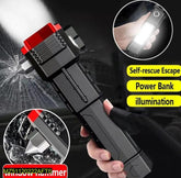 USB charging LED flashlight with safety hummer