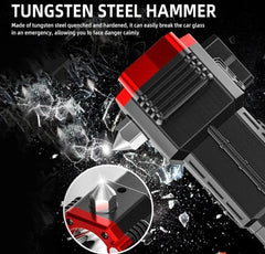 USB charging LED flashlight with safety hummer